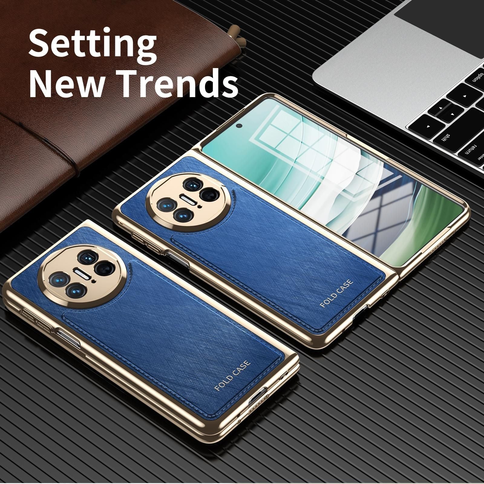Plating Silver Brocade Case For Huawei Mate X5