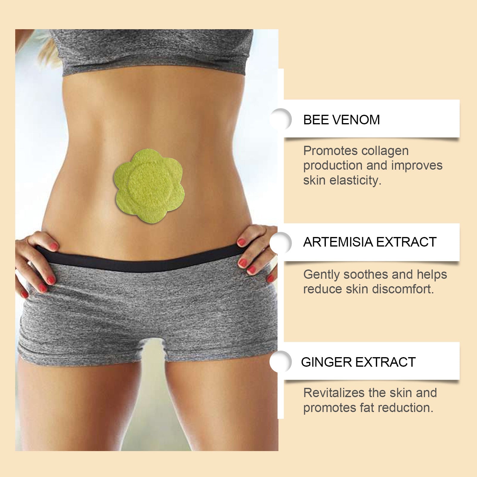 Bee Venom Body Shaping Patch for Slimming and Toning, Firming Light Body Shape, Skin Care ,10pieces