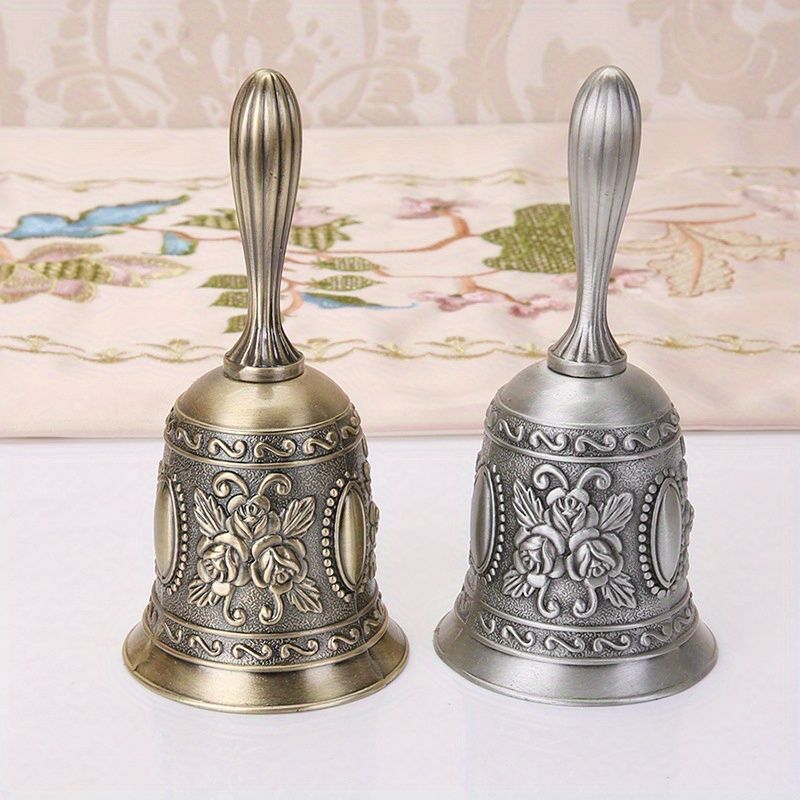 Retro Call Bell Antique Hand Bell Bronze Dinner Bell Resturant Service Bell Brass Jingle Wedding Classroom Church Bell