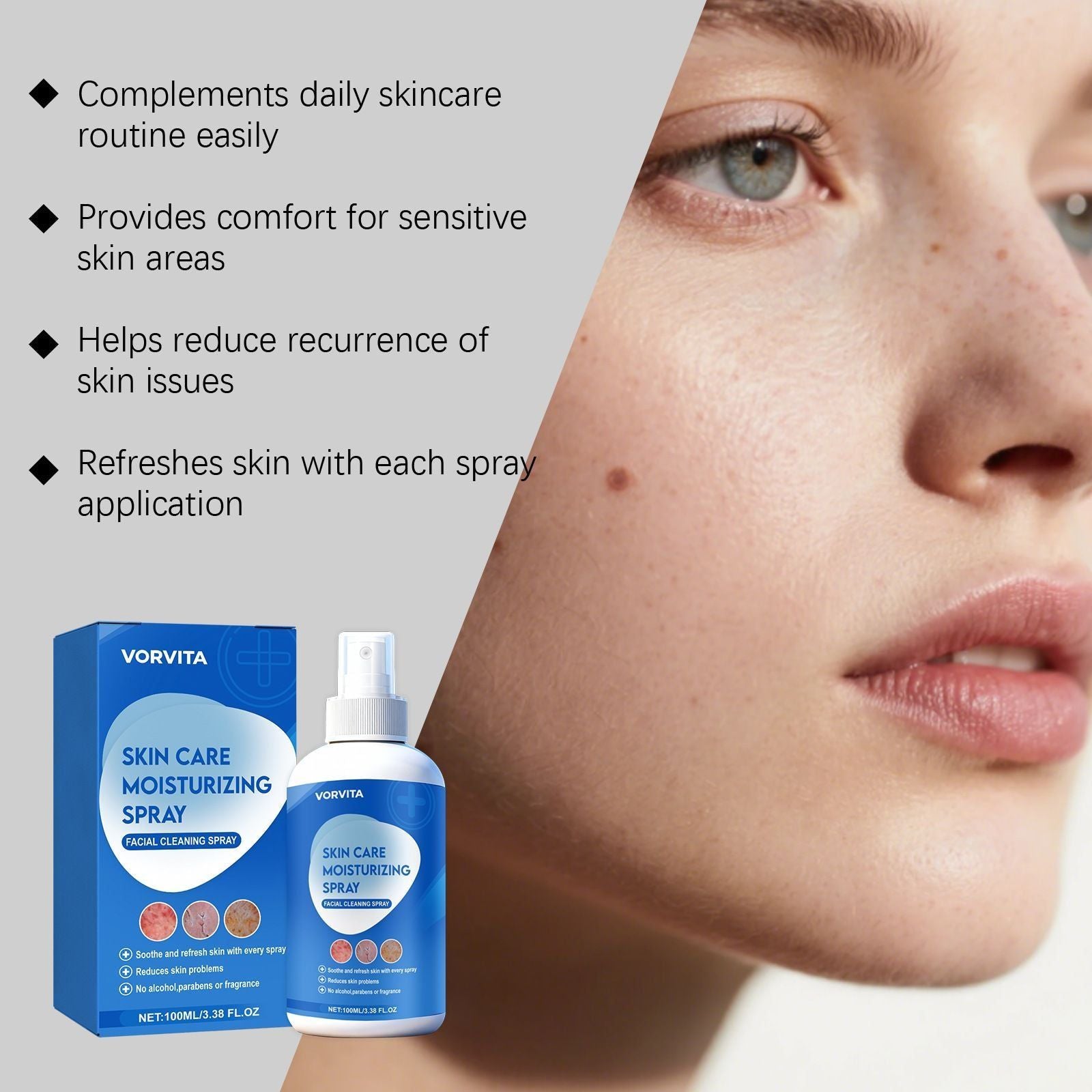 100ml Hydrating Facial Mist with Moisturizing and Makeup Refresh