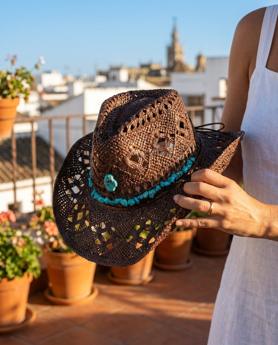 By Carmenzo Turquoise Outlaw Hat