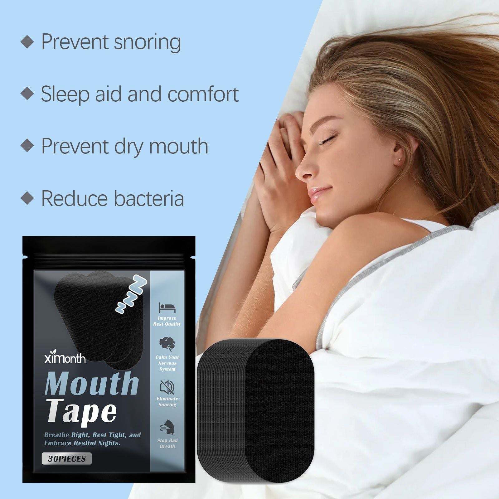 Anti-Snoring Sleep Patch, Deep Sleep, Moisturize, Body Care, Night Relaxation ,30pieces