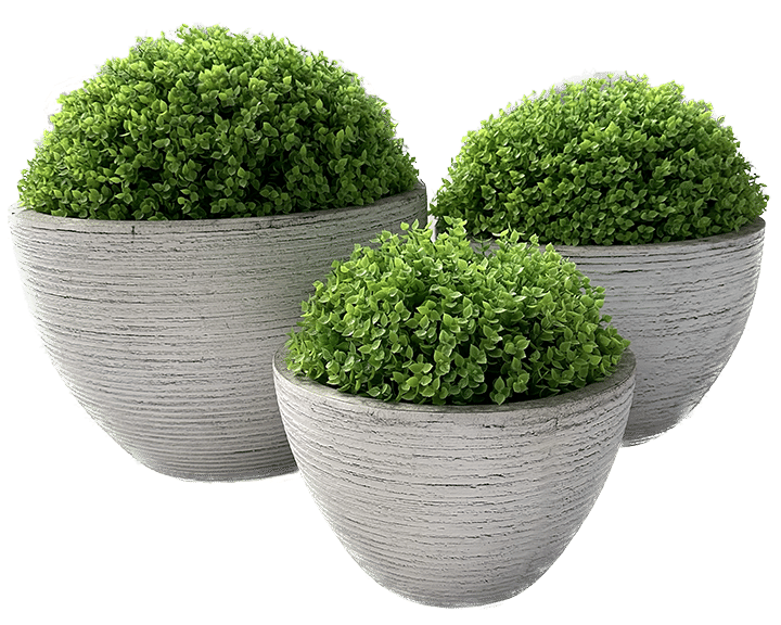 38x25cm Grey Textured Fiberclay Planter #KD-020