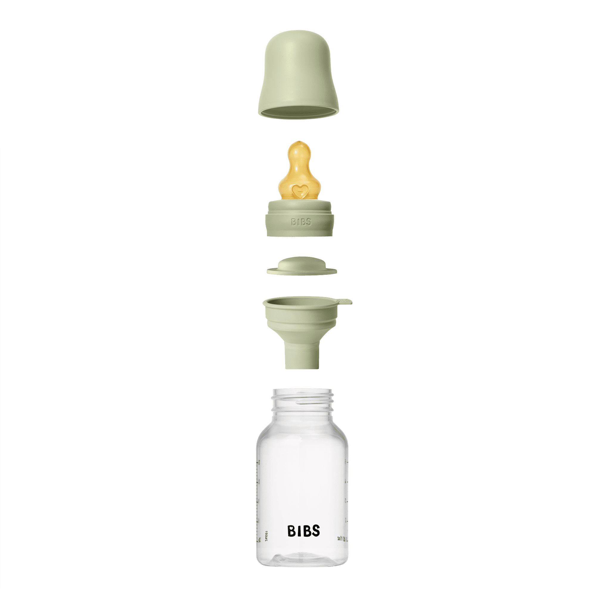 BIBS Baby Bottle with Round Latex Nipple – 150 ml Slow Flow | Sage