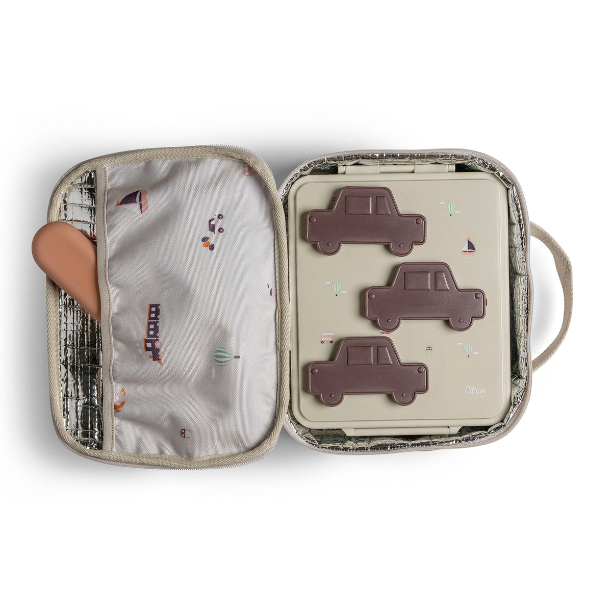 Citron-Insulated Square Lunchbag-Vehicles