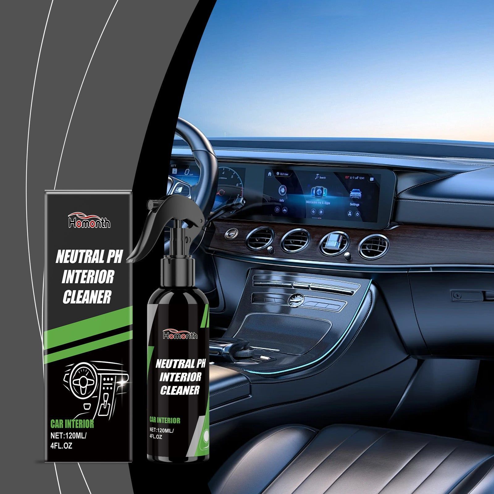 Car Interior Cleaner, Fast Stain Removal, Car Cleaning, Multi-Surface, Odor-Free ,120ml