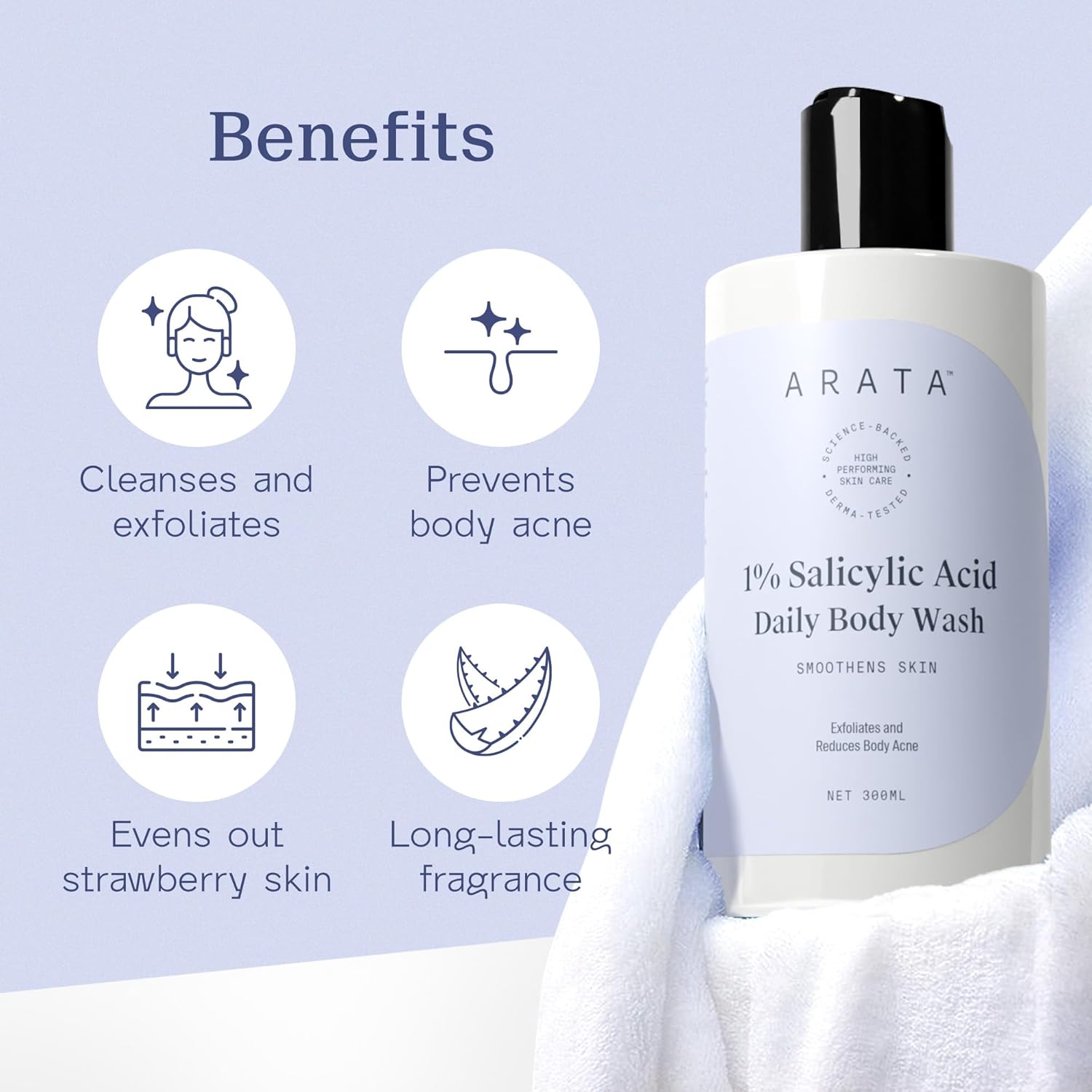 Arata 1% Salicylic Acid Exfoliating Body Wash 300 Ml