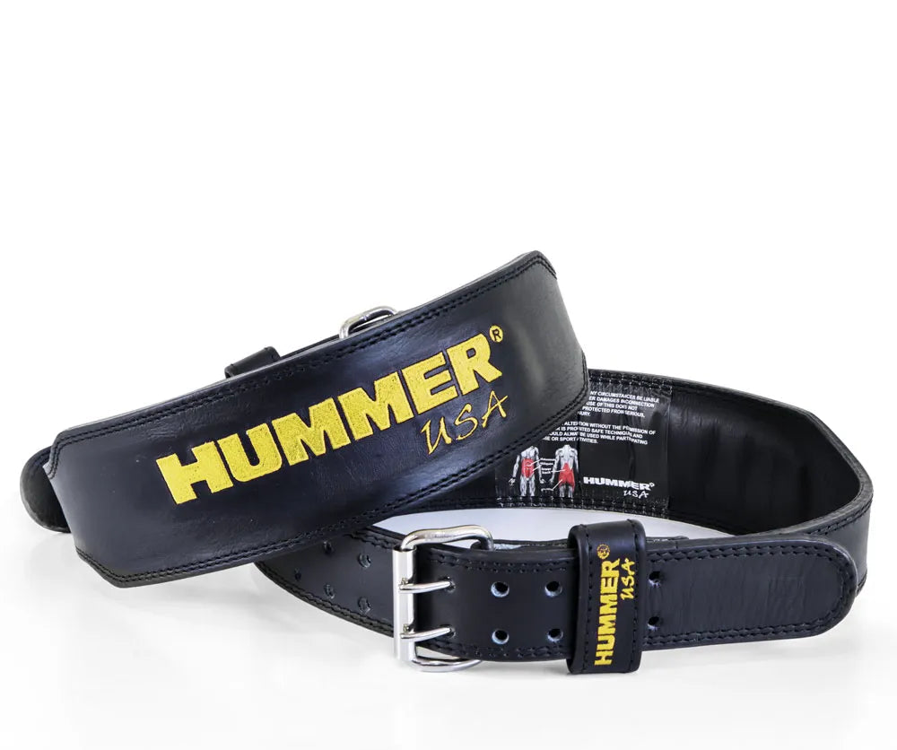 HMR USA FITNESS 1993-01 LEATHER BELT BLK/YELLOW (XS)