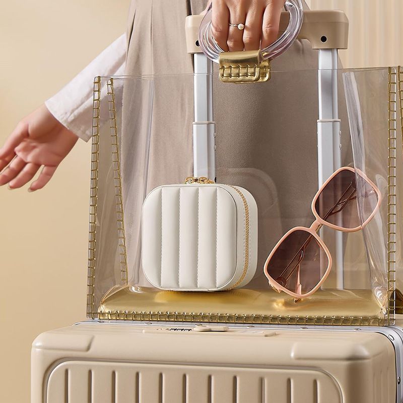 Travel Jewelry Case Portable Jewelry Storage Box Organizer with Mirror For Women