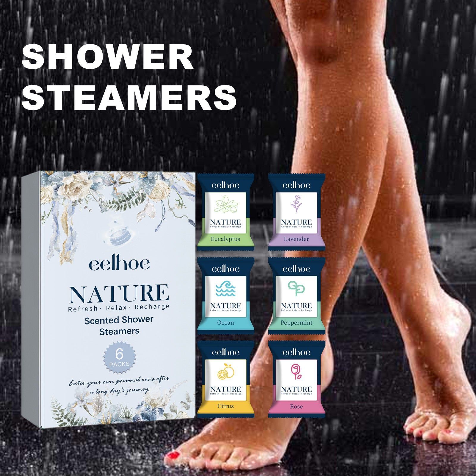 Body Cleansing Shower Tablets Aromatherapy Deep Clean Relaxing Spa ,6packs