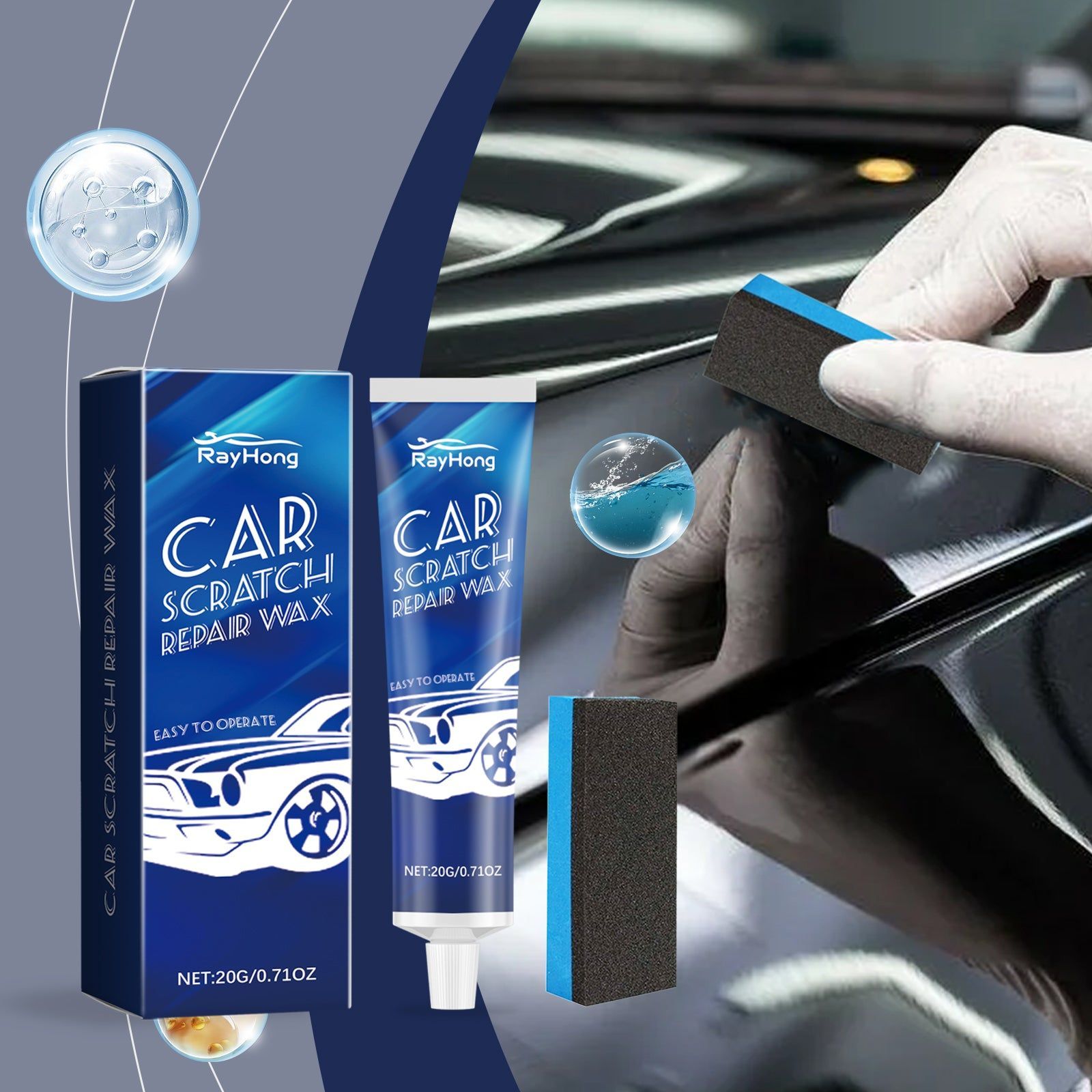 Premium Car Paint Repair Wax, Scratch & Rust Removal, Long-Lasting Shine ,1 set