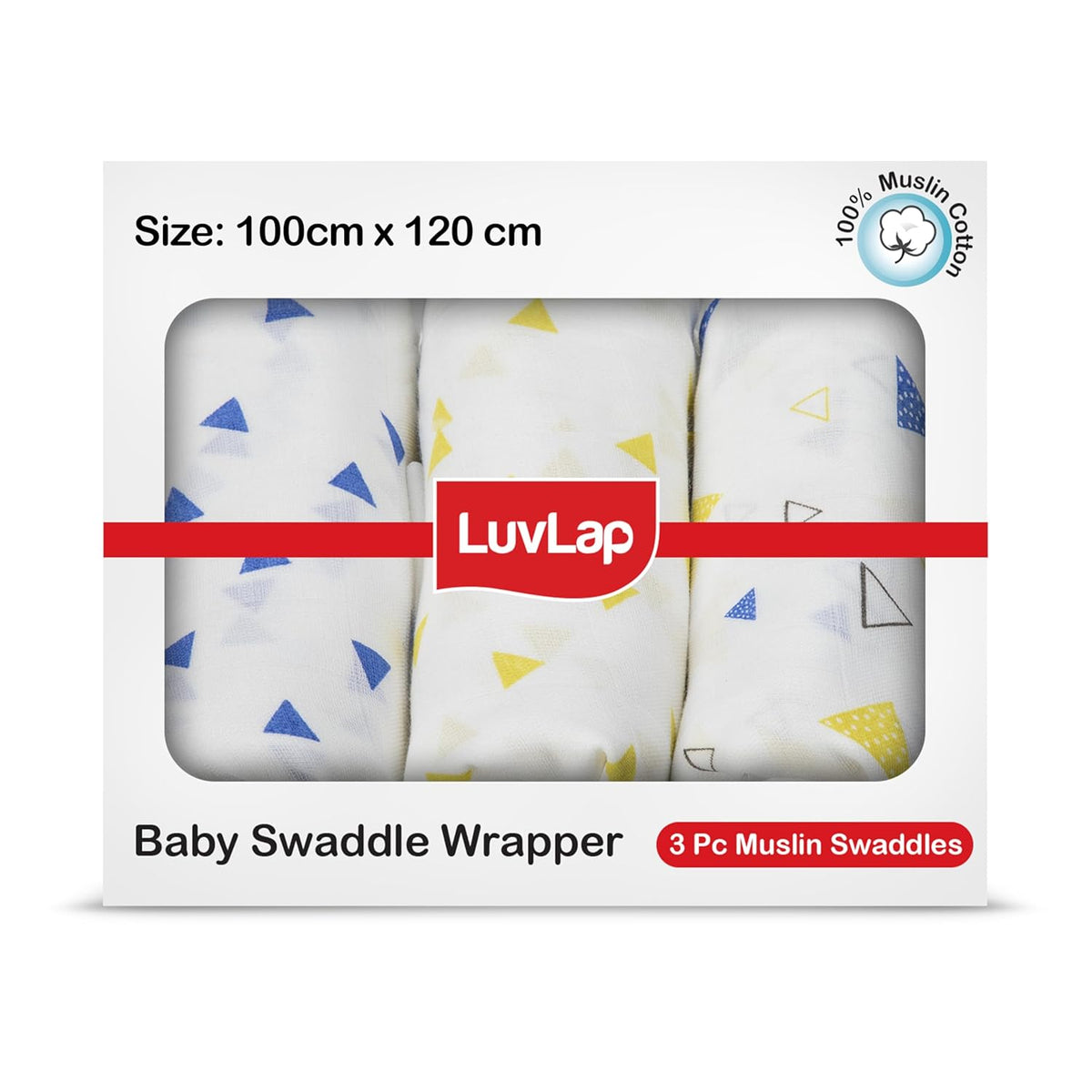 Luv Lap - Muslin Swaddle Set of 3 - Triangles