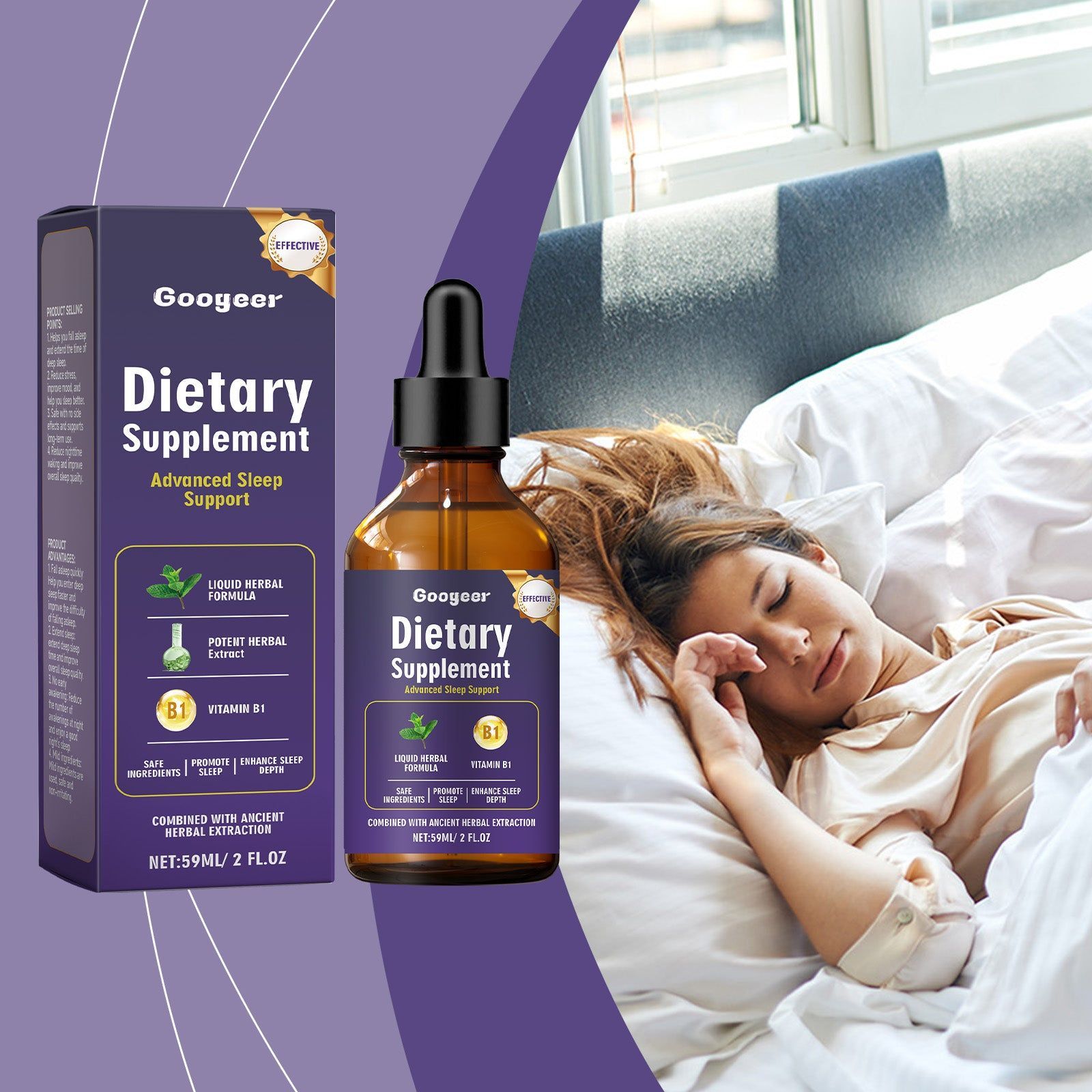 Body Care Supplement, Deep Sleep Support, Natural Herbal Relaxation, Nervous System Boost ,59ml