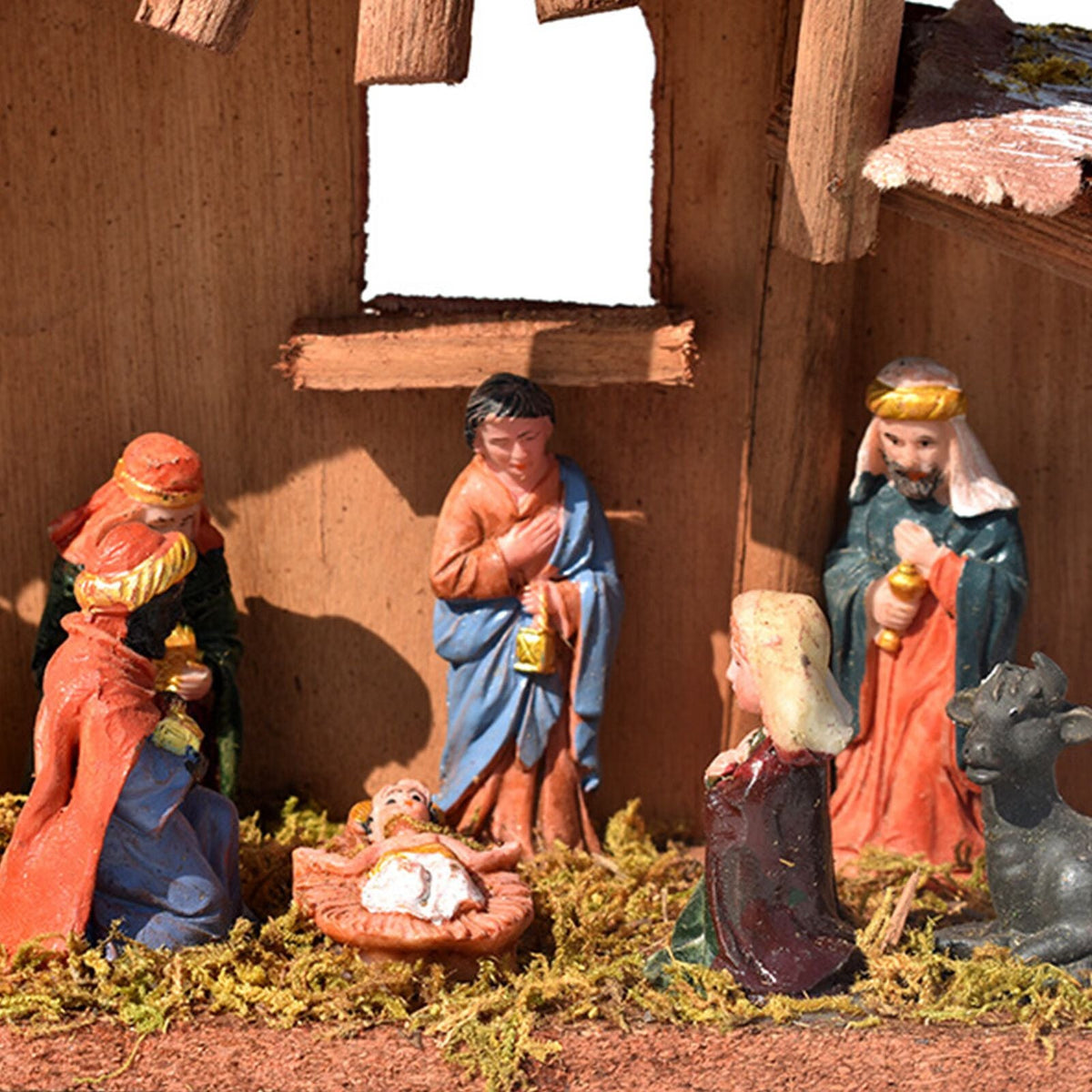 Christmas Nativity Sculpture Jesus Figurine Ornament Xmas Decorations Gift