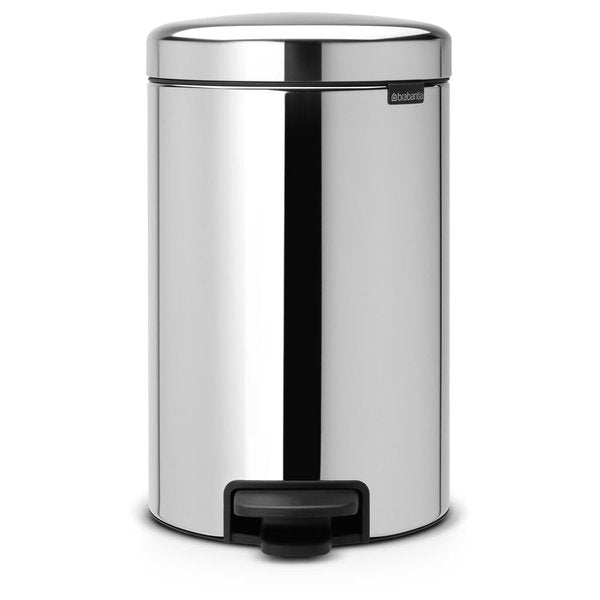 Brabantia 113581 Pedal Bin,12L,Plastic Bkt Brilliant Steel