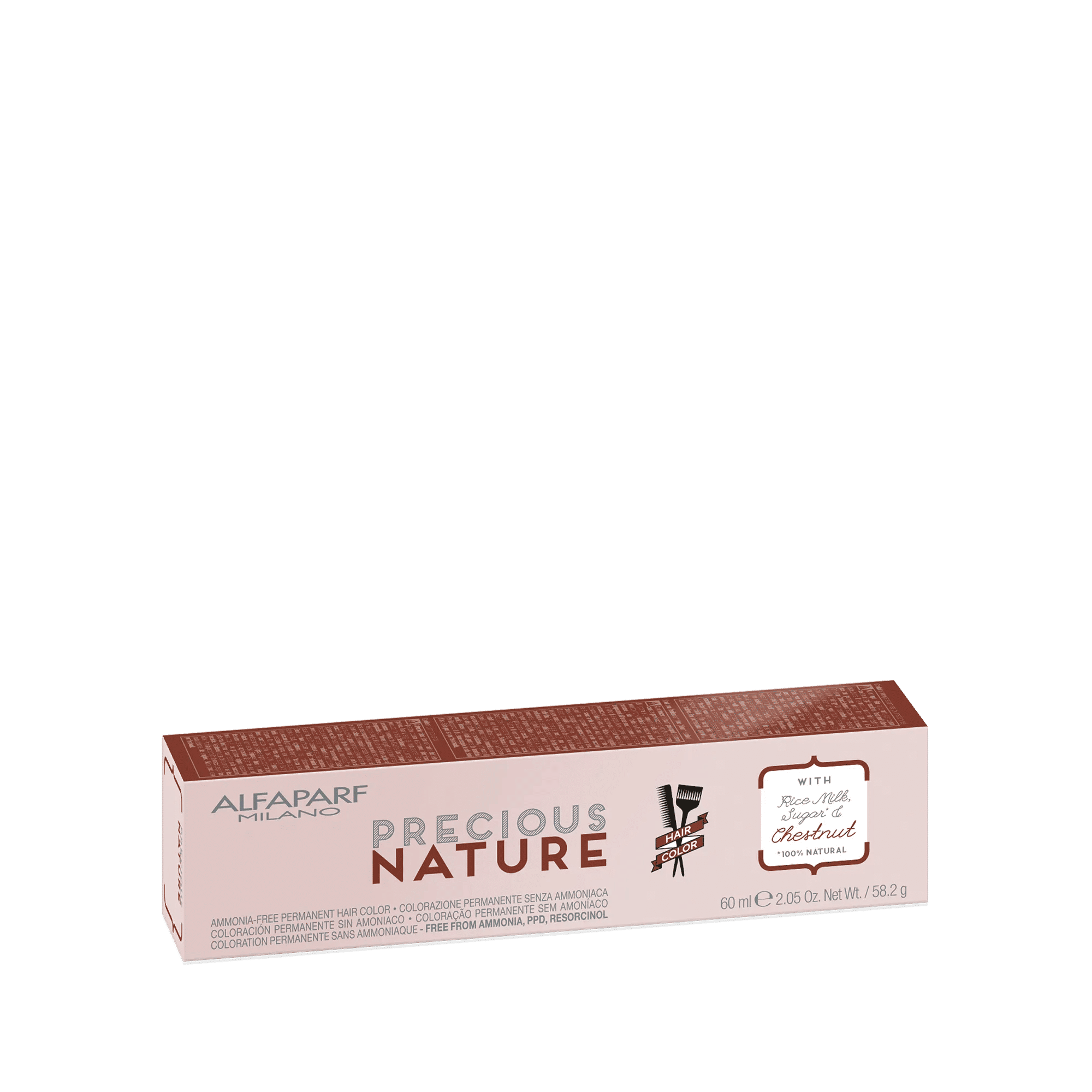 Alfaparf Precious Nature Permanent cosmetic color free from ammonia, PPD and resorcinol - Naturals - 4 Medium Natural Brown