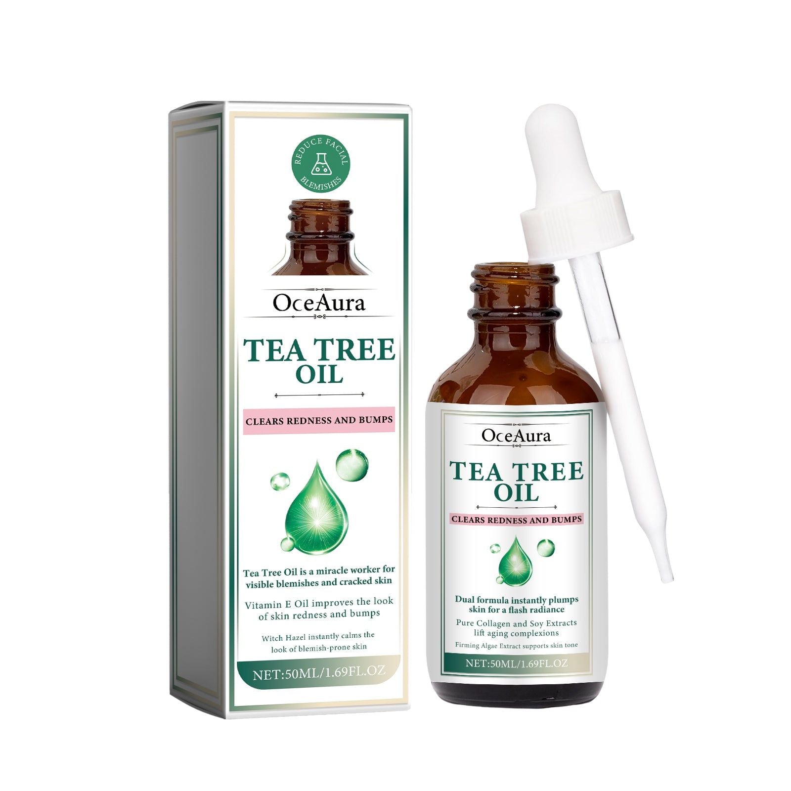 Tea Tree Oil for Moisturize and Tender Skin, Clear Pimples, Reduce Dark Spots ,50ml