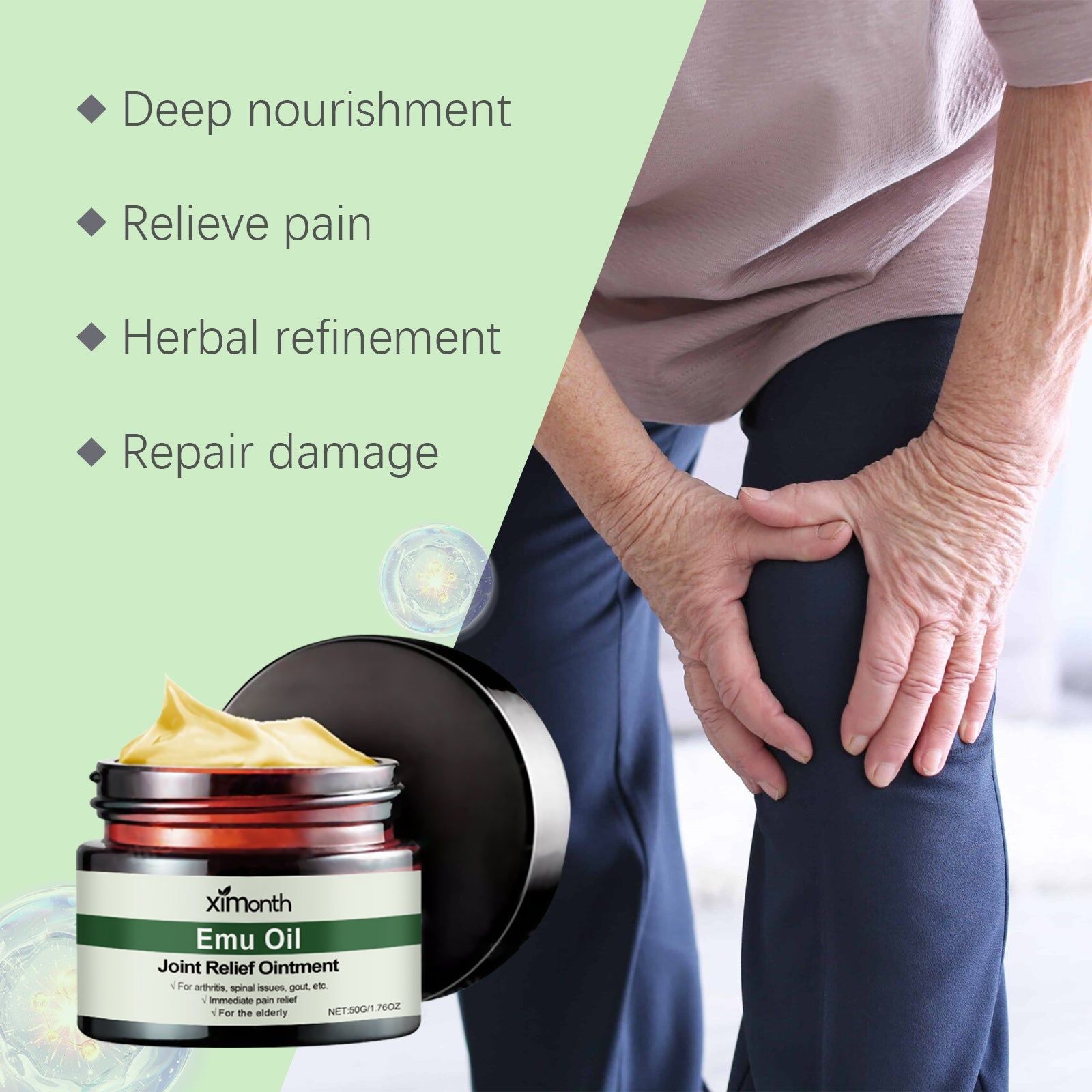 Body Care Cream, Natural Joint Pain Relief, Soothing Massage for Neck and Knees ,50g