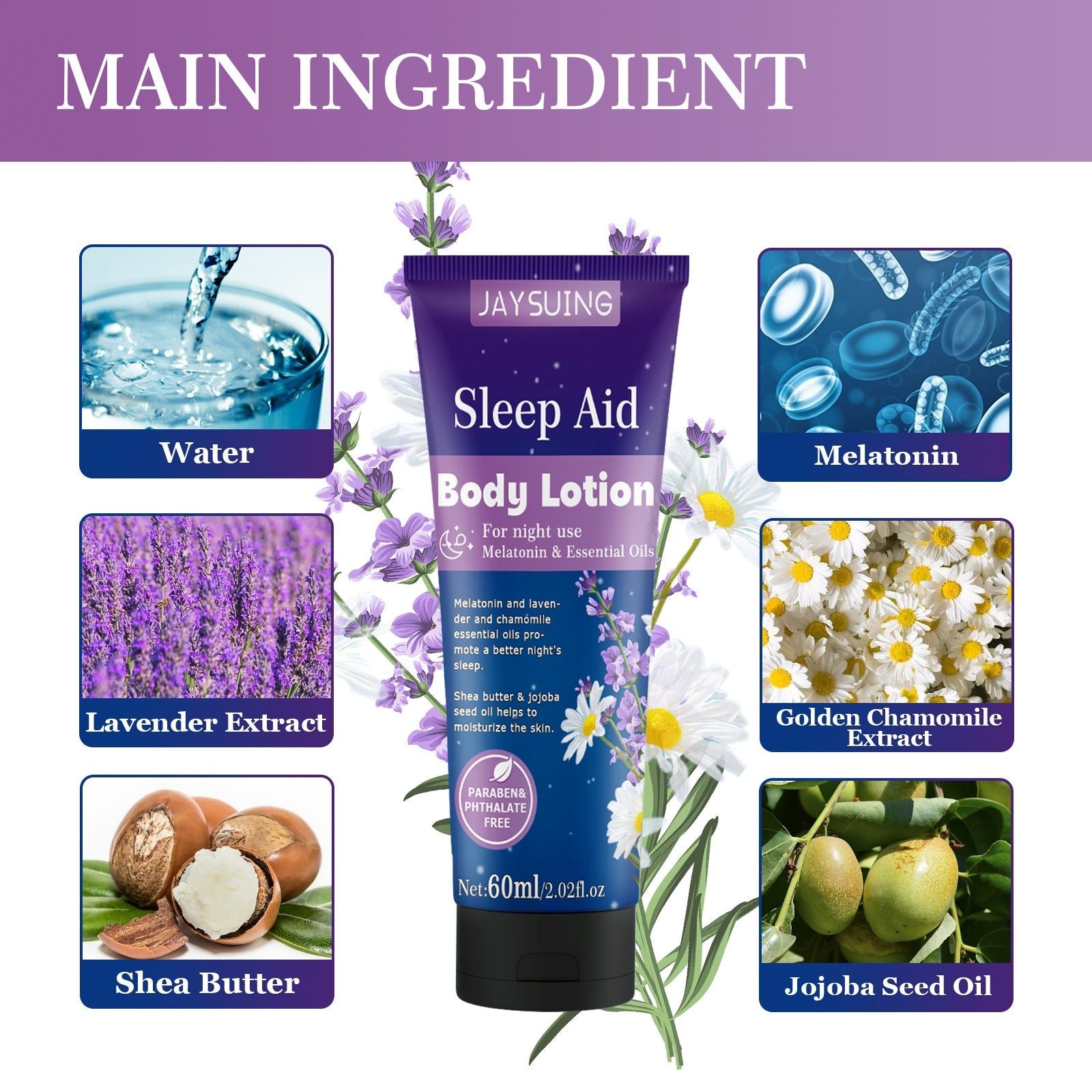 Body Lotion Moisturizes Skin Brightens Whitens Deep Nourishing Night Care ,60ml