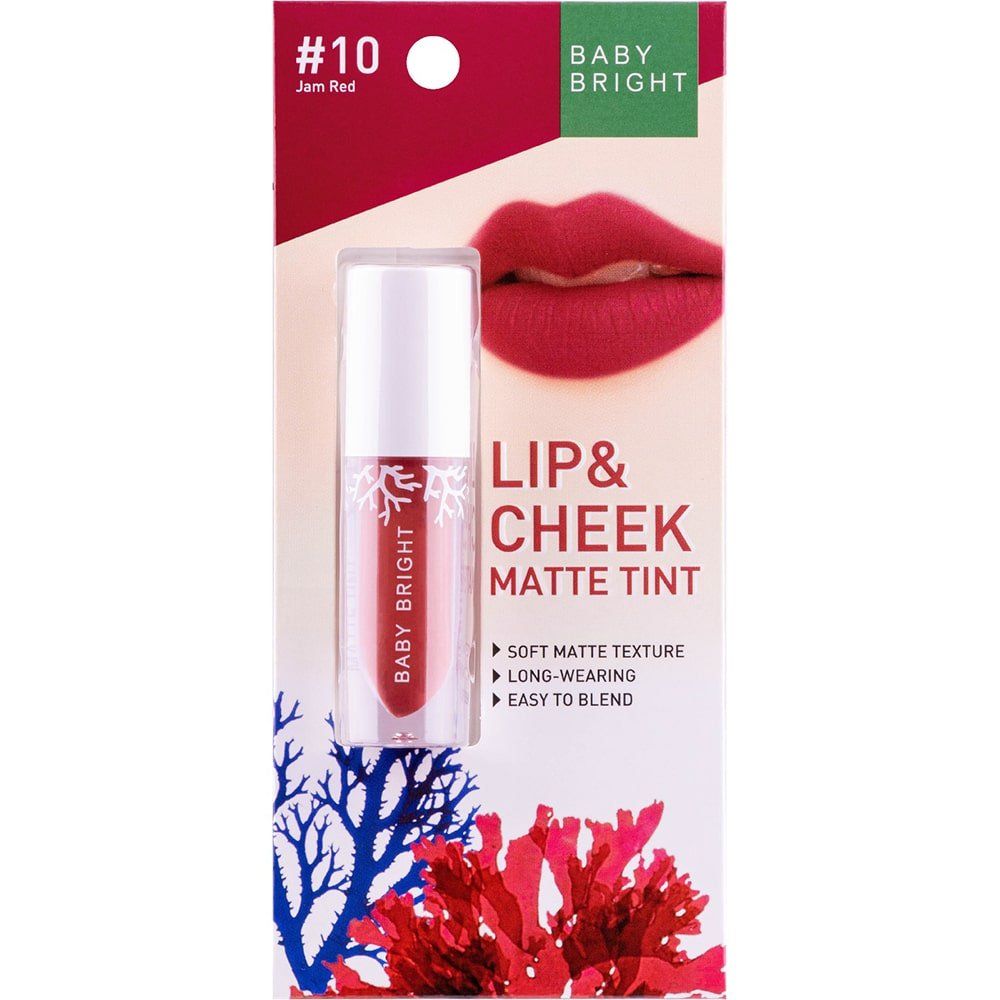 LIP & CHEEK MATTE TINT 2.4G BABY BRIGHT (M) #10 JAM RED