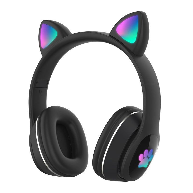 Foldable Over Ear Music Headset Glowing Cat Ear Headphones