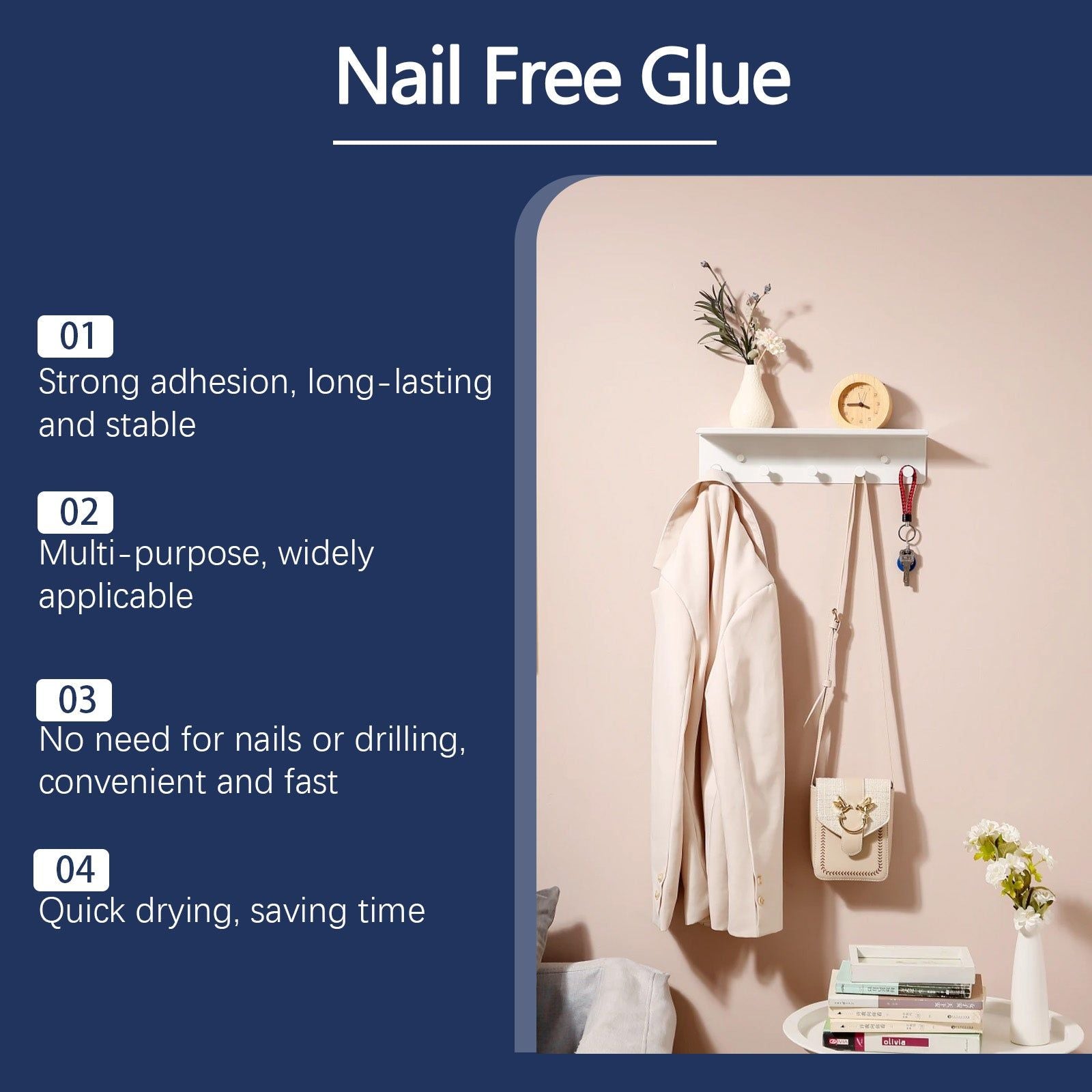 Strong Nail-Free Glue Series, Multi-Material Adhesive for Indoor Outdoor Use ,150ml