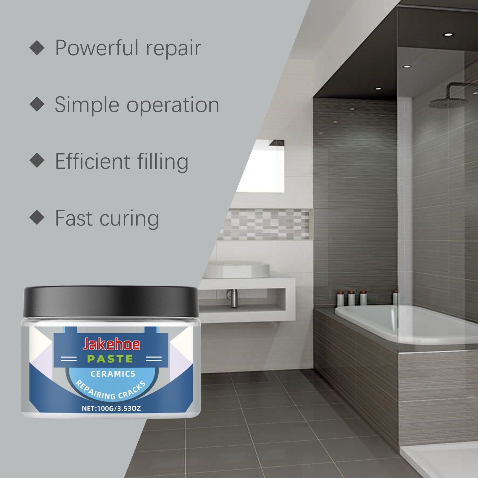 Premium Tile Repair Paste, Crack & Hole Fix, Durable, Easy to Use, Marble & Ceramic Repair ,100g