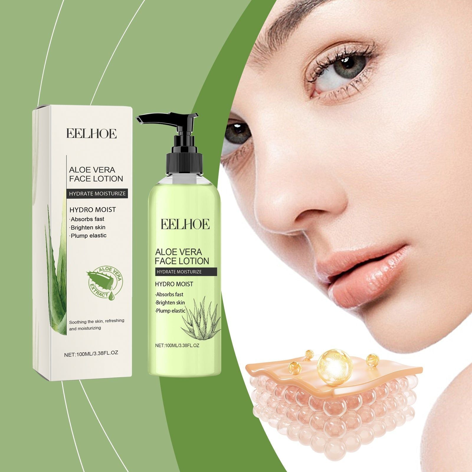 Aloe Vera Facial Care Lotion, Hydrating, Soothing, Moisturizing, Soft Skin ,100ml