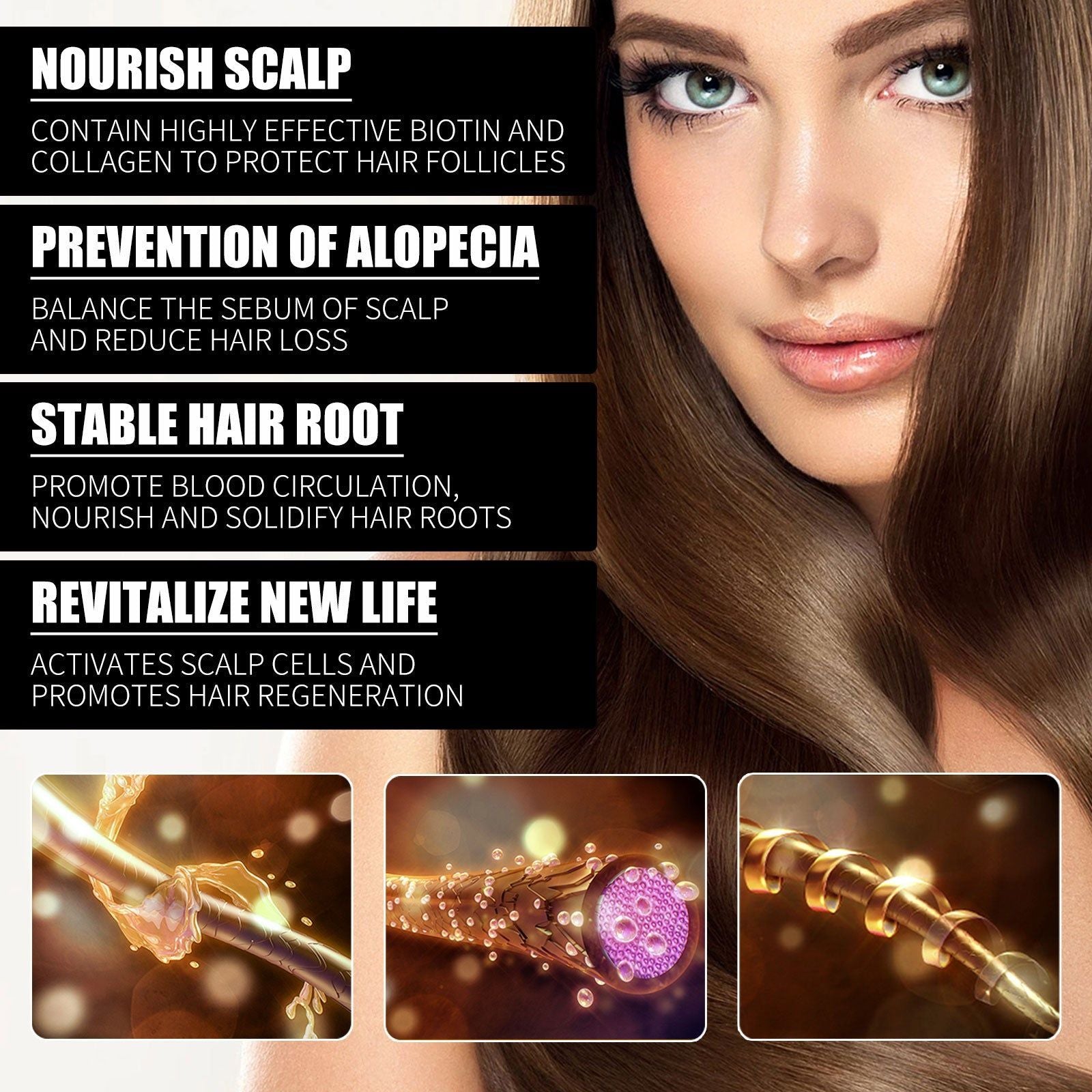 Collagen B7 Hair Growth Serum, Anti-Hair Loss, Nourishing Essential Oil ,30ml