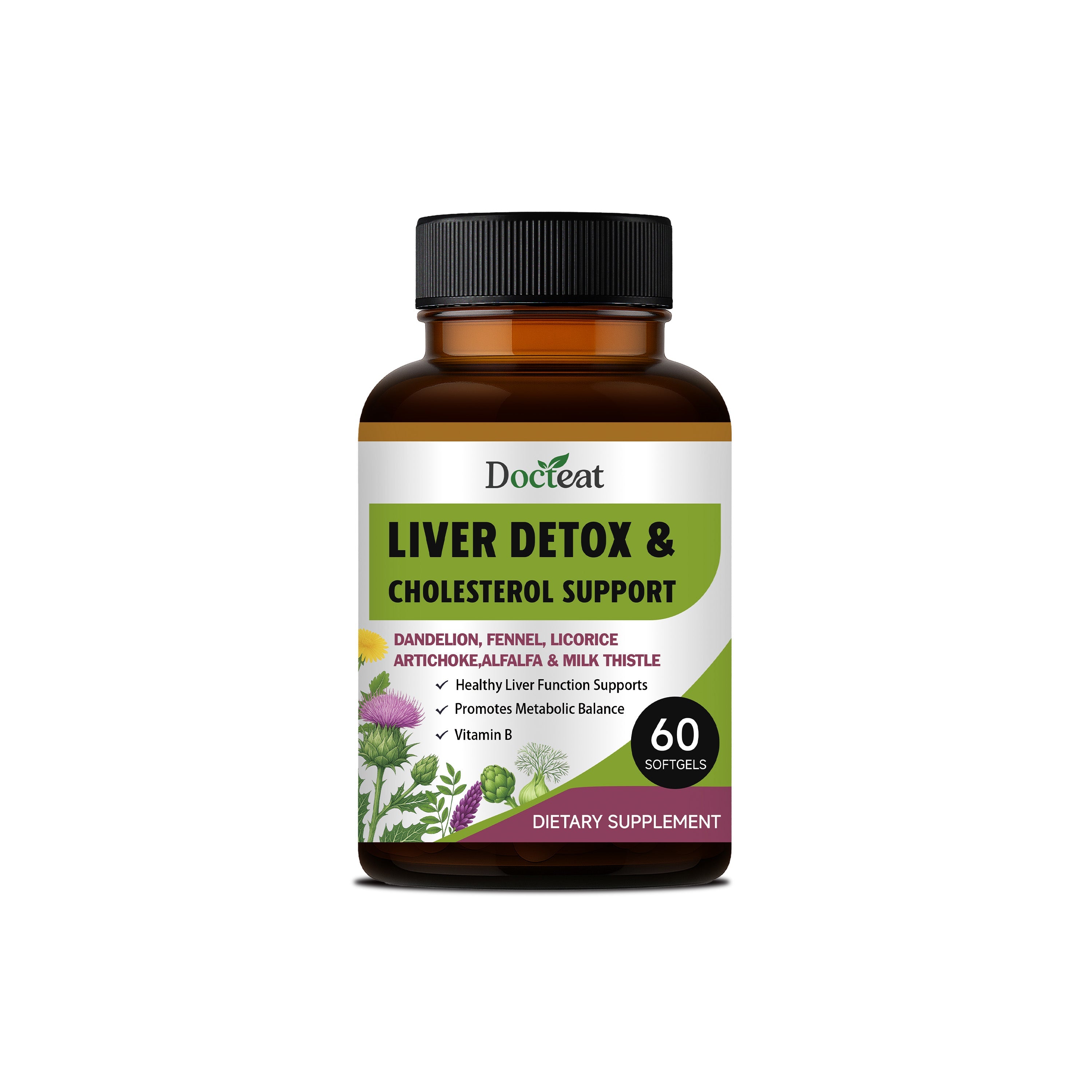 Boost Liver Health with Milk Thistle Extract Capsules, Daily Body Care, Supports Metabolism ,60 softgels