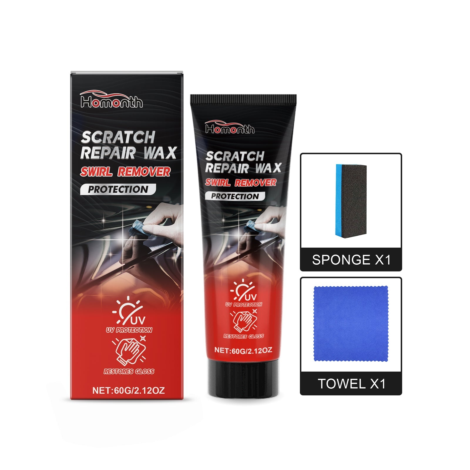 Car Scratch Repair Wax, Car Care, Quick Scratch Fix, Paint Polishing, Protective Finish ,1set