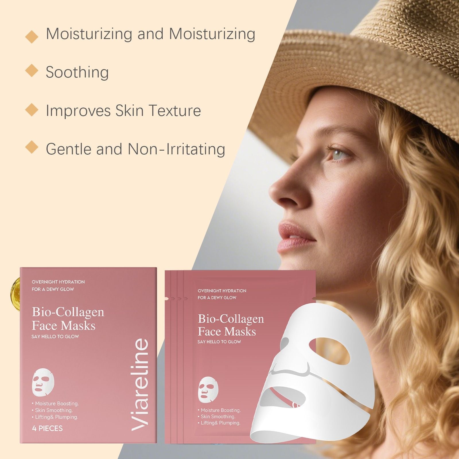 Collagen Hydrating Sheet Face Mask 4pcs