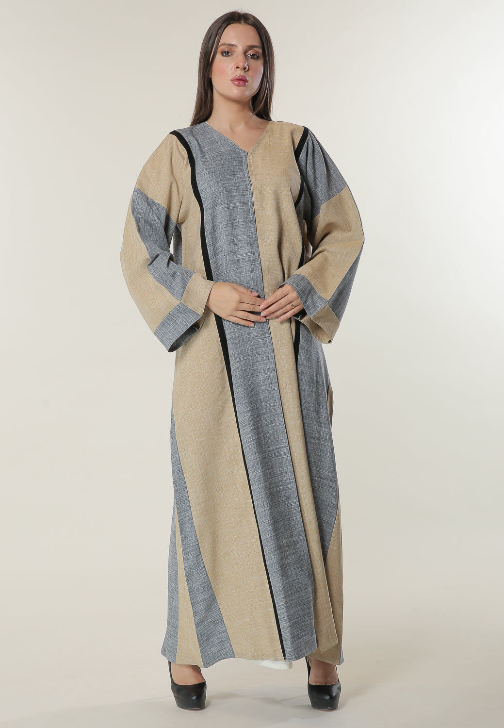 MOiSTREET Colorblock Casual Abaya