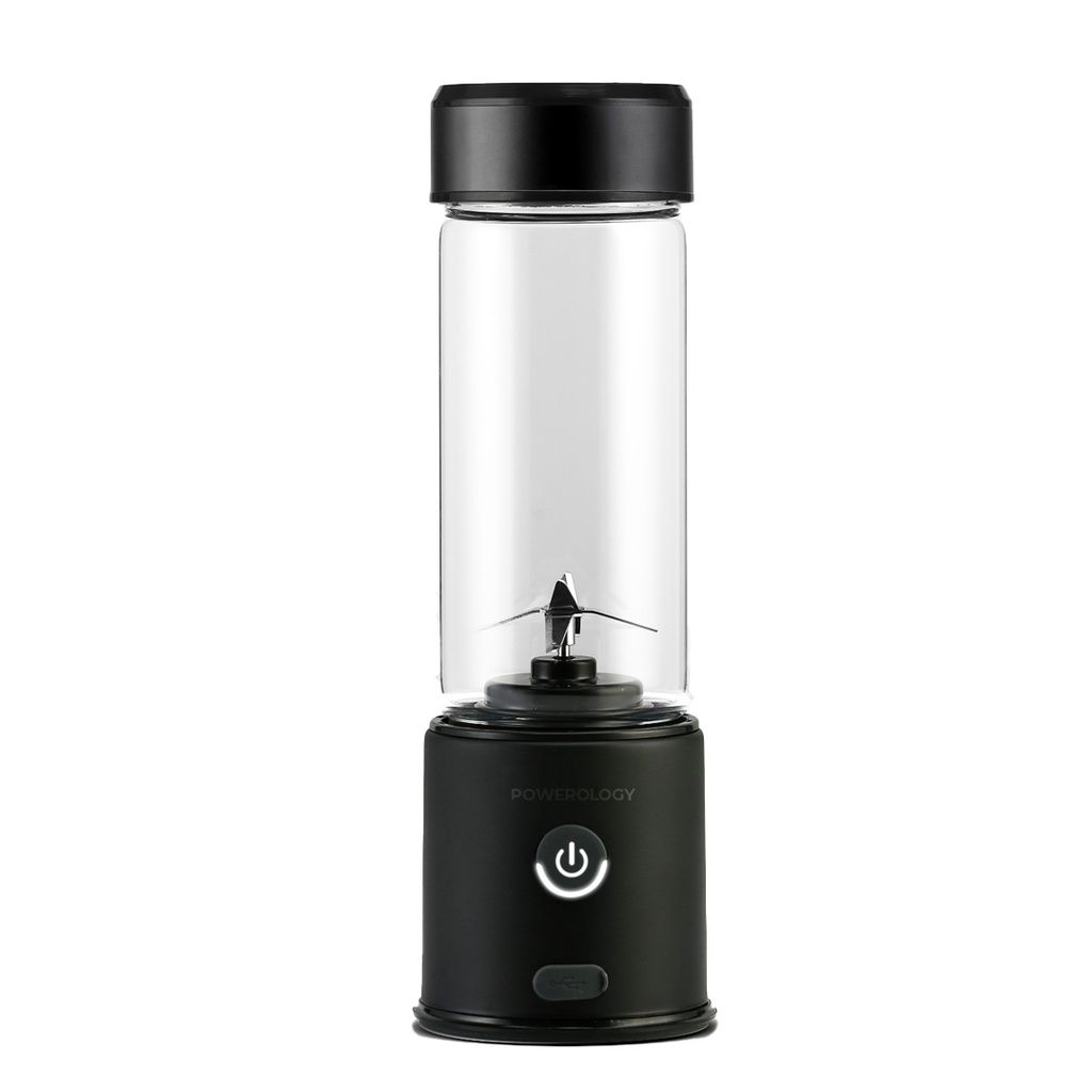 Powerology Blendex Portable Blender 450mL 126W, 6-Blade Rechargeable Personal Juicer, Black