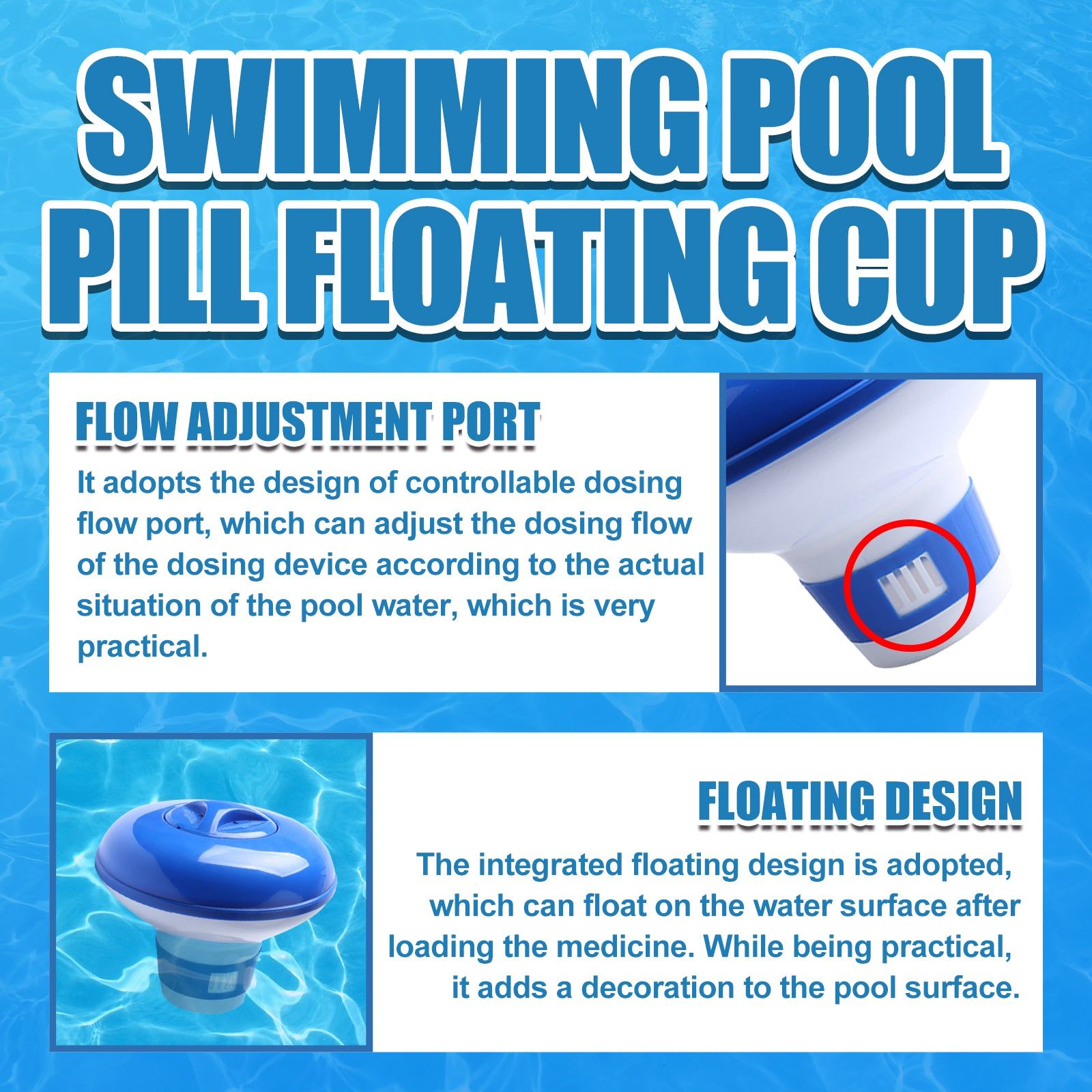 Automatic Pool Dosing Device, Effervescent Tablet Float, Pool Applicator, Easy Water Care ,1pcs