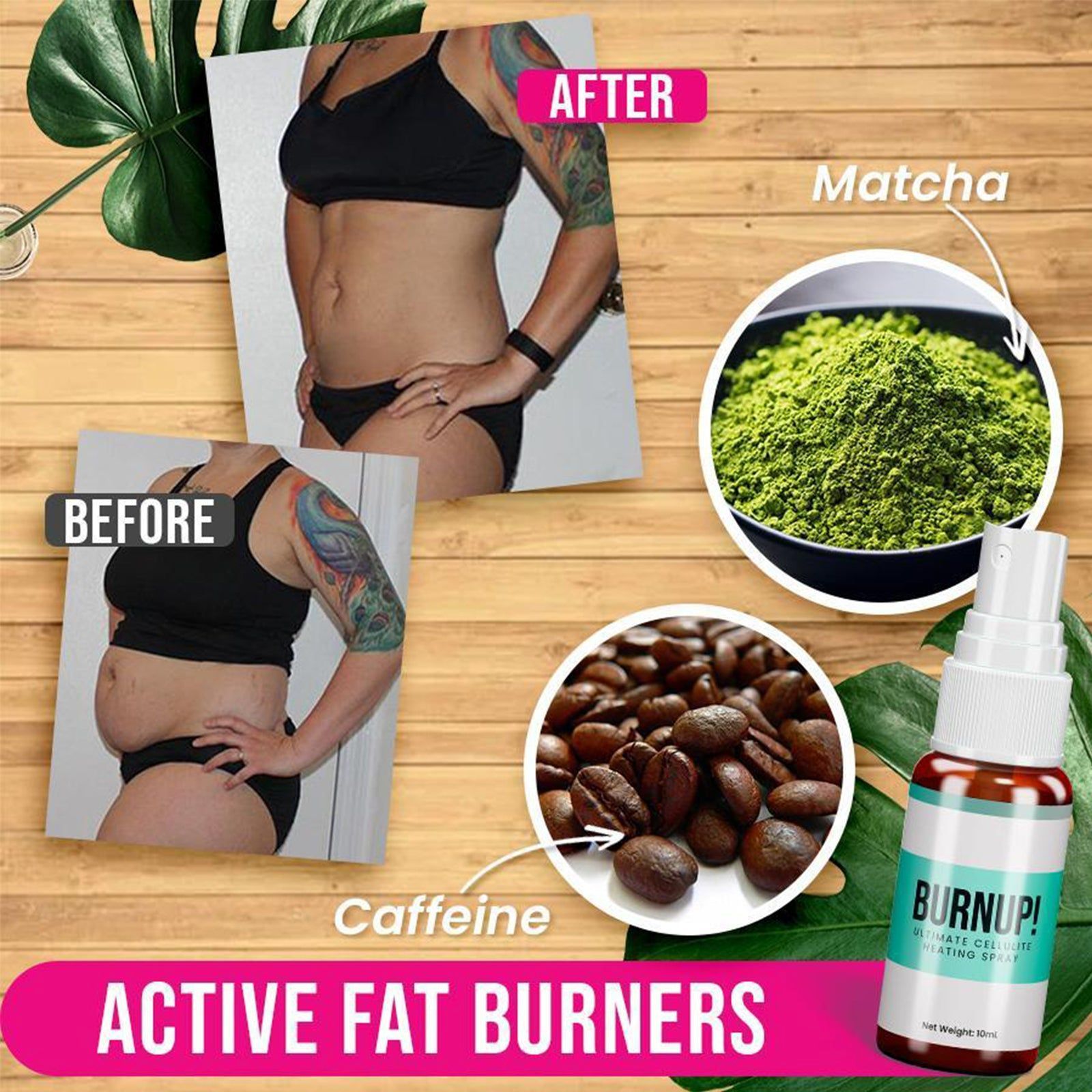 Body Shaping Spray, Slimming, Fat Burner, Muscle Firming, Skin Tightening, Boost Metabolism ,10ml/box