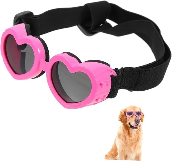 Dog Goggles Dog Glasses Heart Shape Pet Sunglasses for Small Dogs Pet Supplies