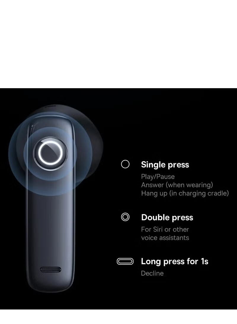 Baseus C-Mic CM10 Smart Unilateral Wireless Headphone For Car, Solar Charging Bluetooth 5.3 Wireless Earbuds