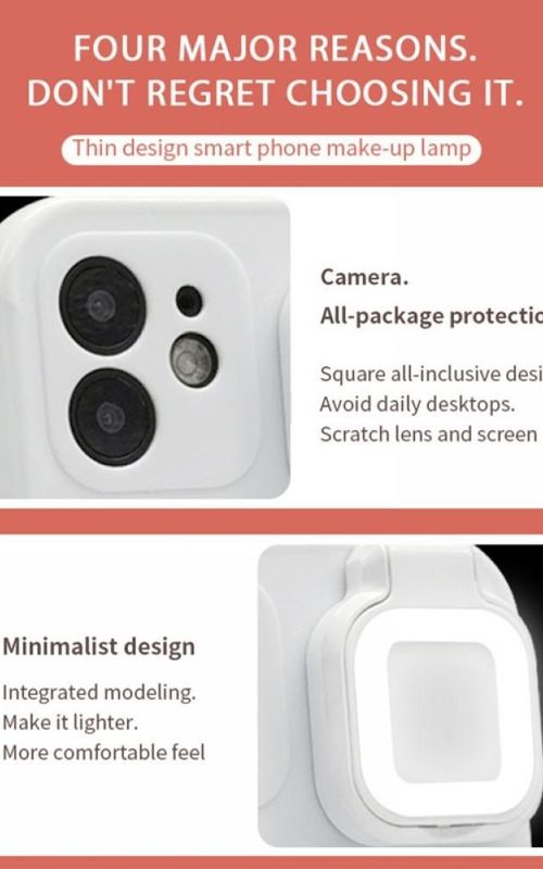 Selfie Phone Case LED Luminous Protective Cover With 4 Light Modes For iPhone