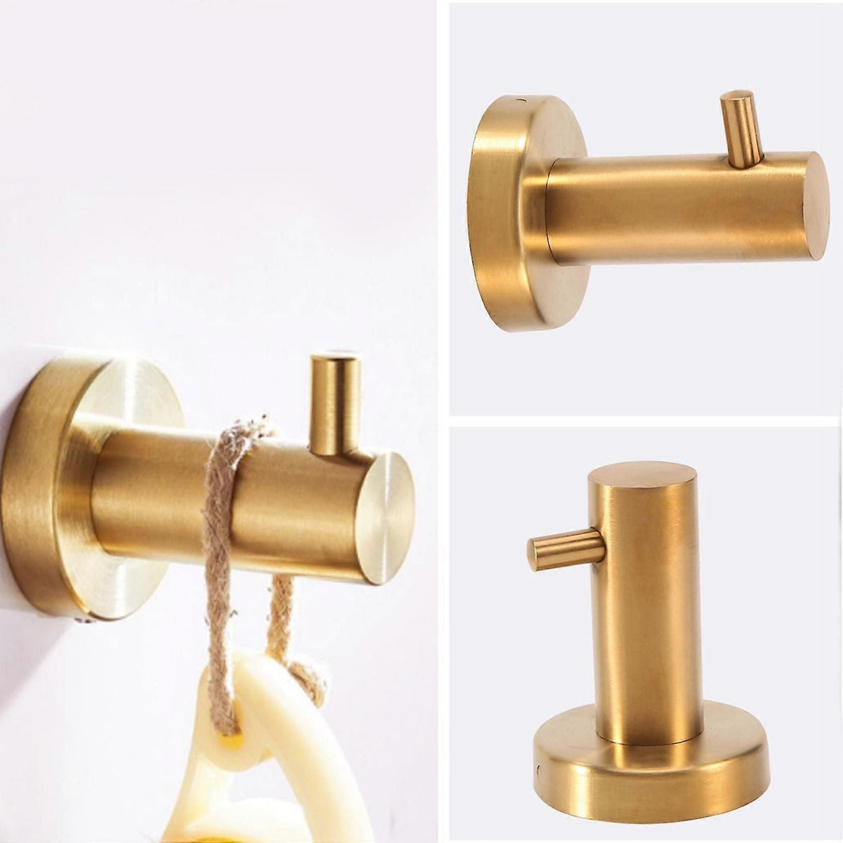 Bathroom Hardware Accessories Set 3-piece Gold Brushed Bathroom Hardware Sets Modern Towel Ring Rob