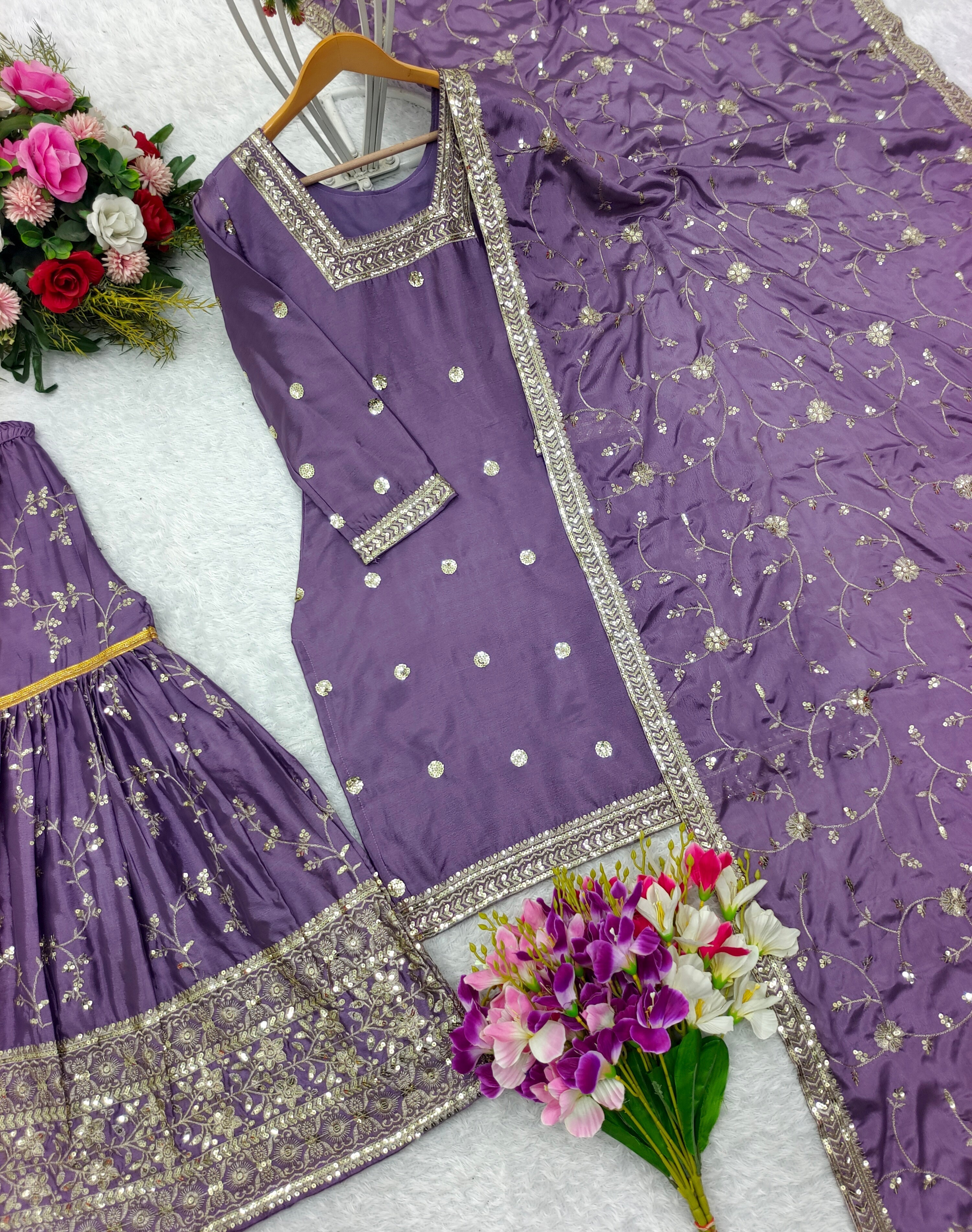 Designer Party Wear Top-Sararo And Fancy Dupatta