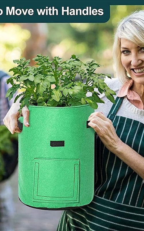 2 Pack Potato Growing Bags Photato Pot Vegetable Growing Container With Flap And Handles