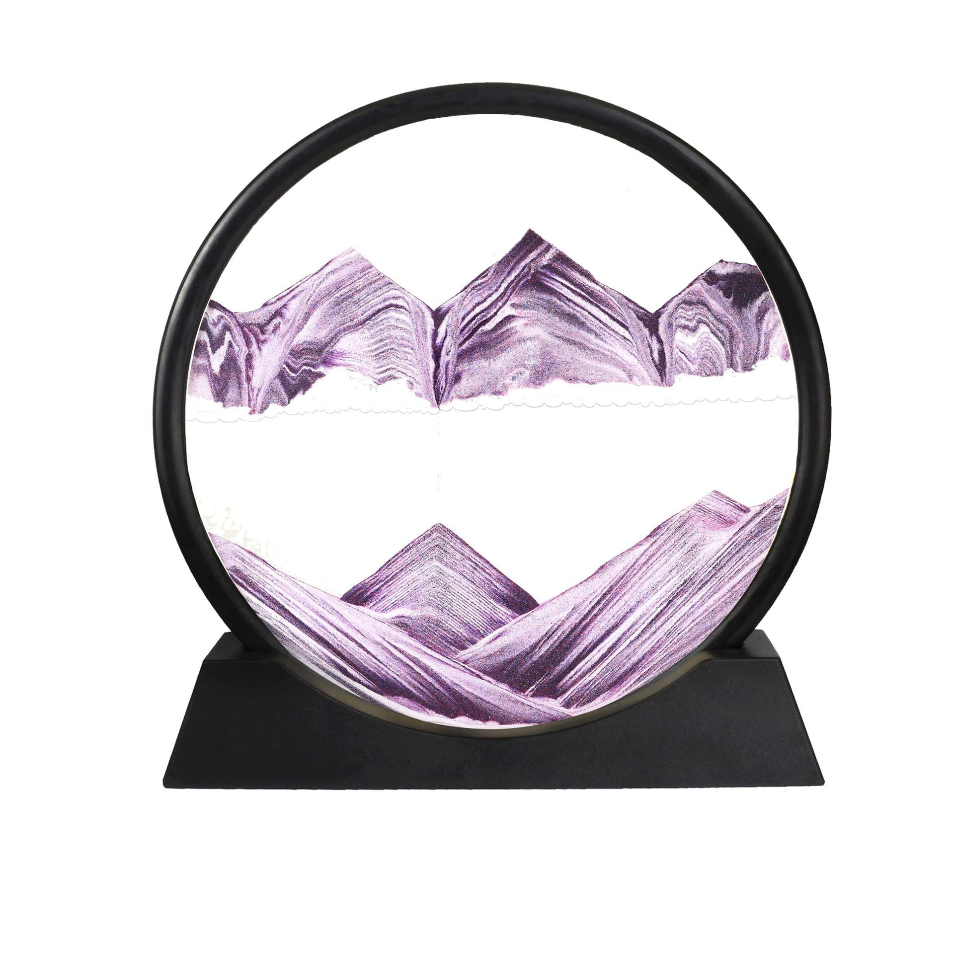 Moving Sand Art Picture Round Glass 3D Deep Sea Sandscape Flowing Sand Frame Home Decor