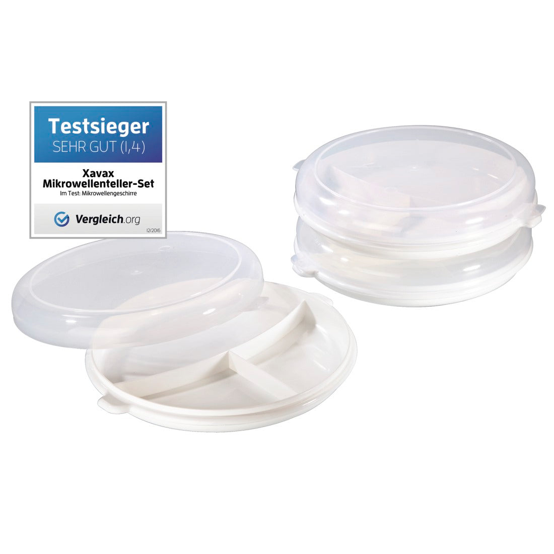 XAVAX 111513 Set of Microwave Plates, 3 parts