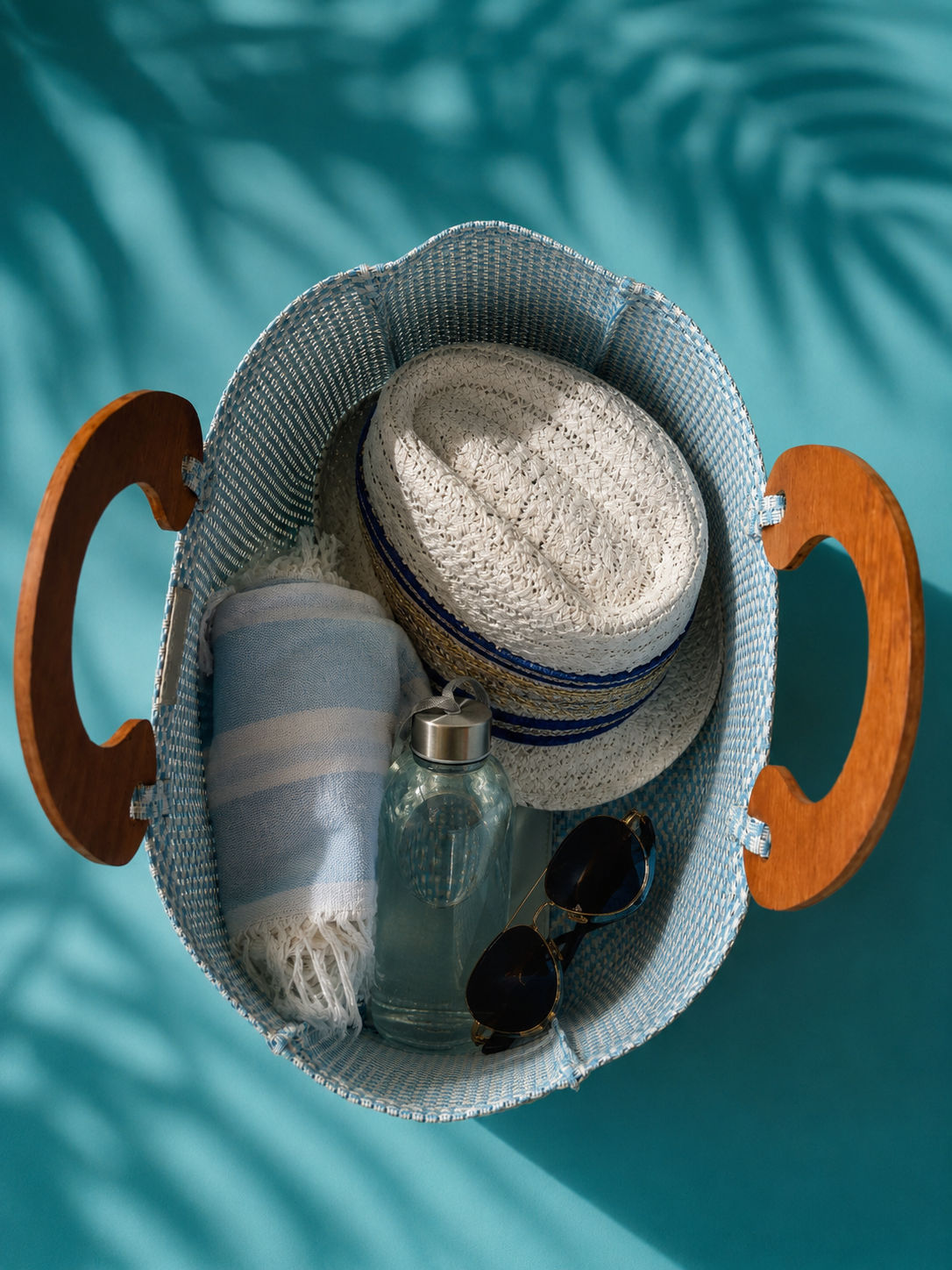 By Rita Raphael Blue Handmade Beach Bag