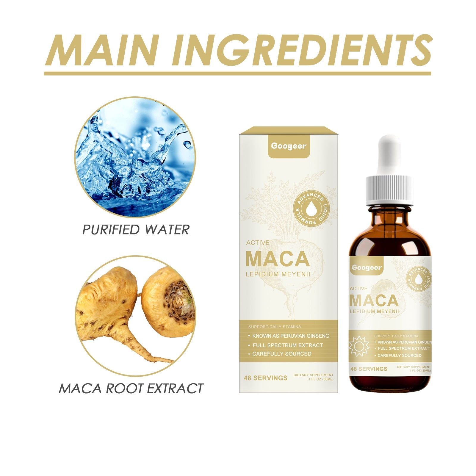 Active Maca Drops for Male Energy Boost, Natural Body Care, Stress Relief ,30ml