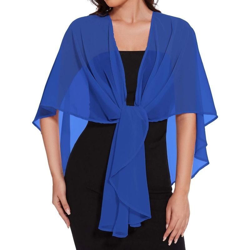 Dark Green Chiffon Shawl Wrap Poncho for Evening Dress