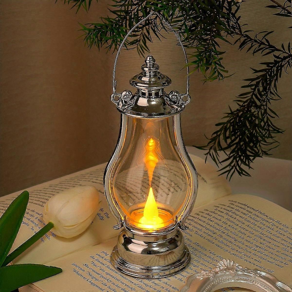 Retro LED Electronic Oil Lamp with Touch Control & Battery Power for Indoor/Outdoor Decorative Lighting