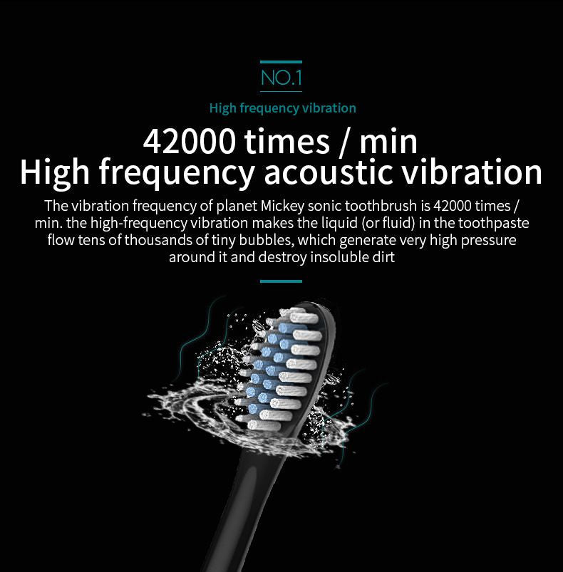 Rechargeable Electric Toothbrush for Adults - 6 Modes Sonic Toothbrush with 4 Brush Heads & USB Charging, IPX7 Waterproof (Ivory White)
