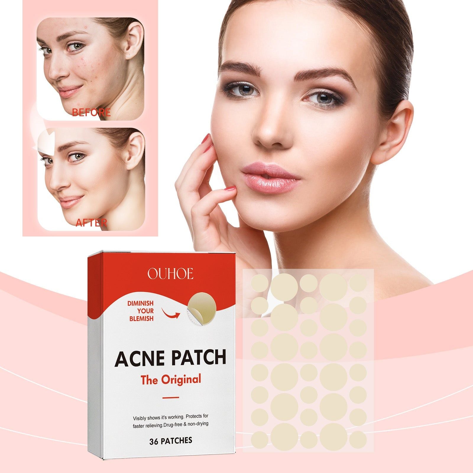 Clear Acne Fast with Acne Patch, Skin Care, Scar Repair, Invisible ,36pcs
